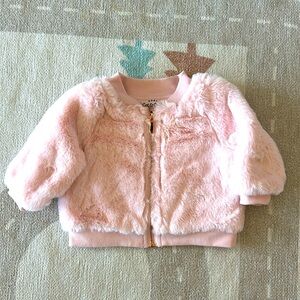 CAT & JACK fluffy pink baby jacket